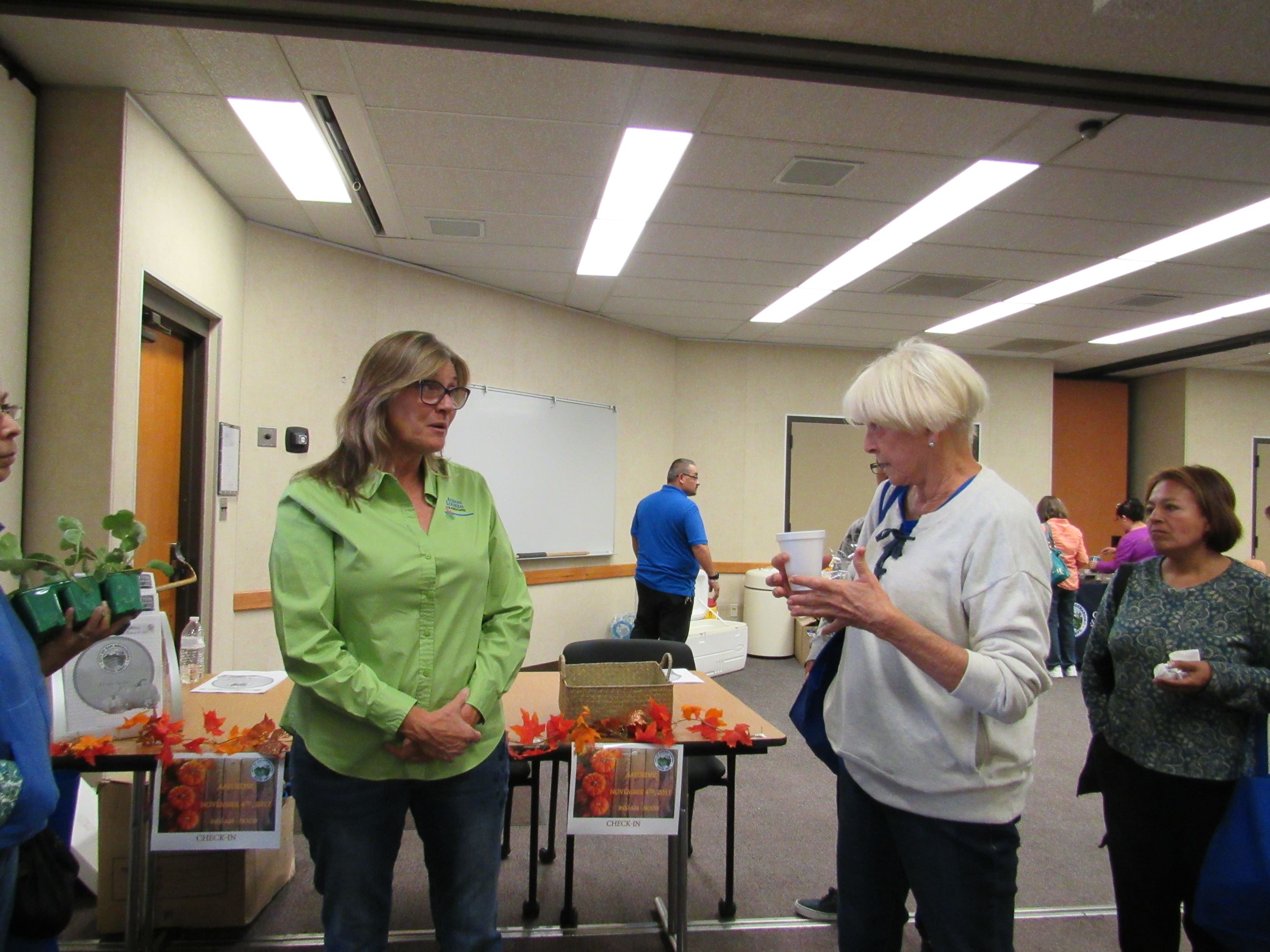 People talking at a landscape workshop