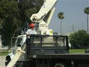 Man on a power truck
