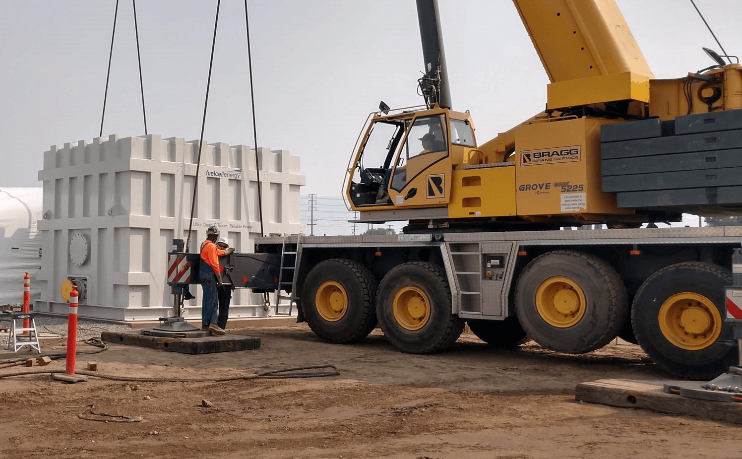 Fuel Cell on the ground with crane